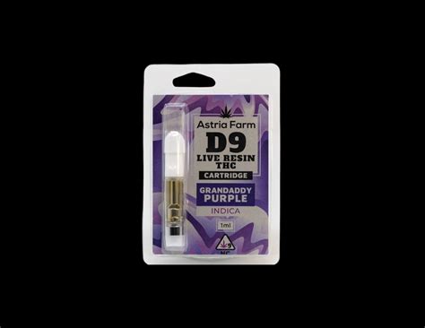 Delta 9 Granddaddy Purple 1ml Live Resin Vape Cartridge Thc Hemp