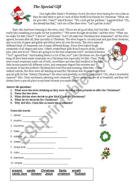 Christmas story - ESL worksheet by silviana_s