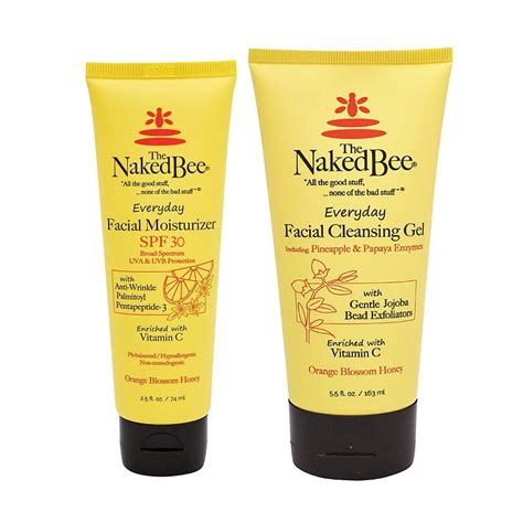 The Naked Bee Orange IFF17 Blossom Honey Everyday Facial Care Exfoliating Facial Cleansing Gel