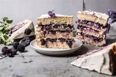 Blackberry Lavender Naked Cake With White Chocolate Buttercream Half Baked Harvest