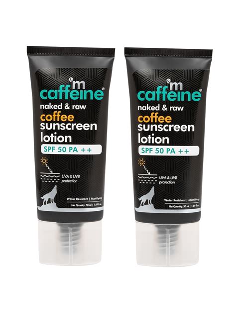 Buy MCaffeine Set Of 2 Naked Raw Coffee SPF 50 PA Sunscreen Lotion 50ml Each Face