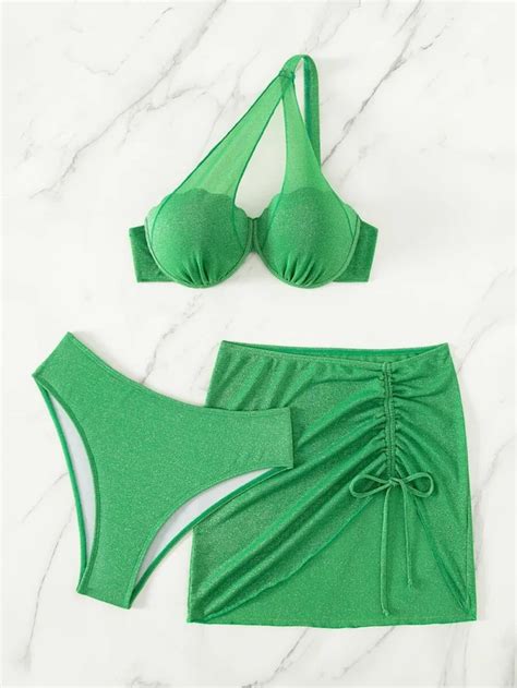 Underwire Bikini Swimsuit With Drawstring Beach Skirt Women S Store