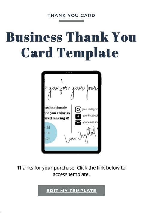 Business Thank You Editable Template - Etsy