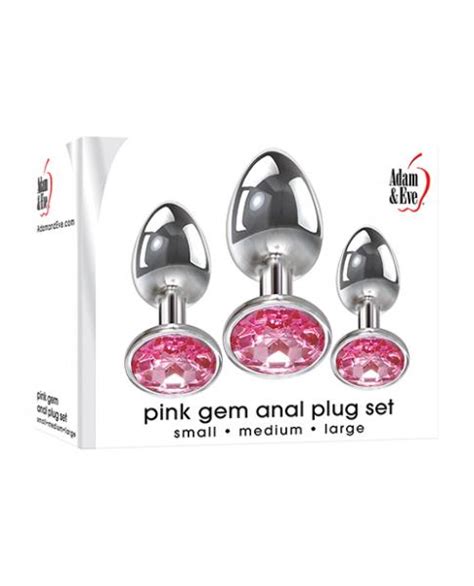 Adam Eve Pink Heart Gem Anal Plug Set MQ Adult Store