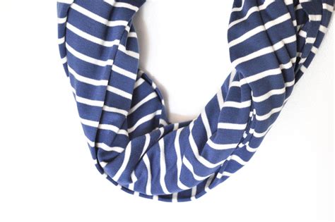 Navy Blue And White Stripe Scarf Ready To Ship By Mailamarie