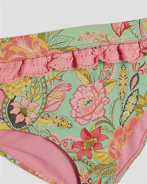 Girls Green Del Maar Shirred Bikini Set River Island