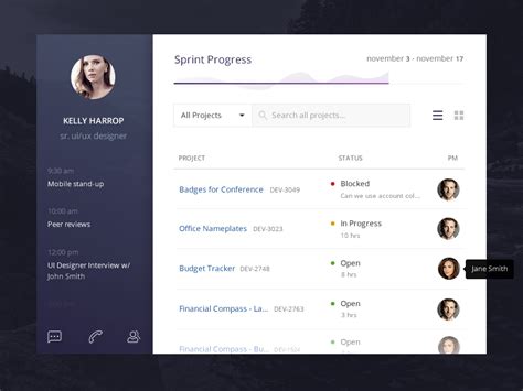 sprint tracker  kelly harrop  dribbble
