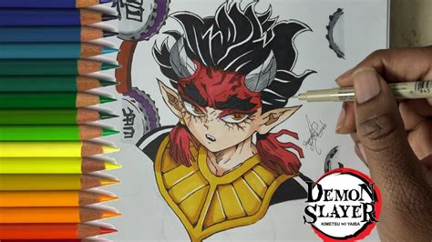 DRAWING HANTENGU UPPER MOON 4 [ DEMON SLAYER ] - YouTube