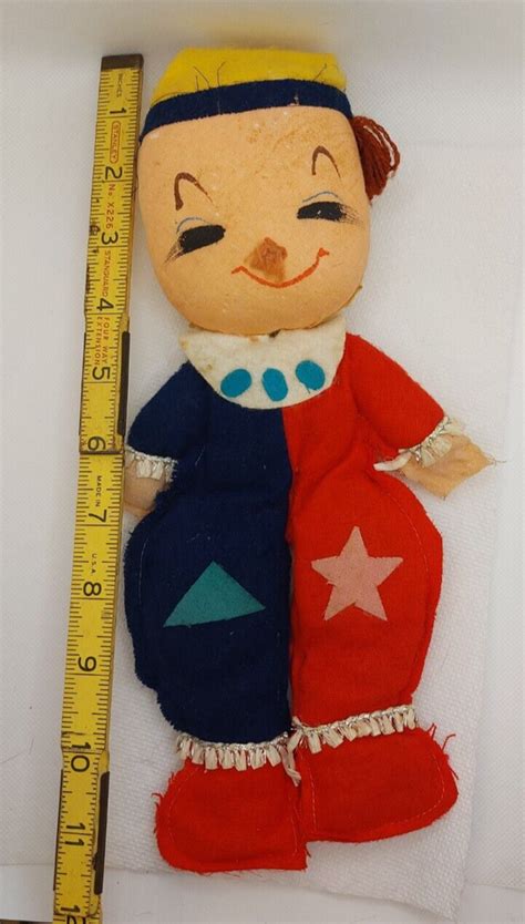 Vintage Handmade Clown Handpainted Face Felt Clothing Styrofoam Body Ebay