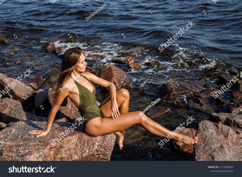 Beautiful Sexy Brunette Girl Swimsuit Lingerie Stock Photo Shutterstock