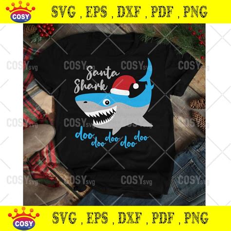 Santa Shark Svg Christmas Svg Doo Doo Doo Svg Christmas Shark Svg