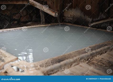 Indoor Hot Spring Bath At Nyuto Onsen Hot Spring In Green Mountain Valley In Semboku City Akita