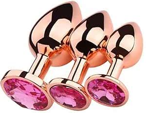 Amazon Metal Anal Sex Trainer Set 3 Piece Rose Gold Butt Plug Training Kit Adult Anal Toy
