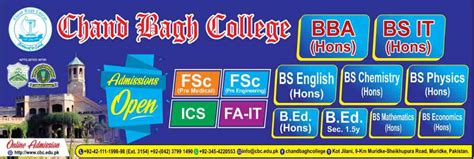 Chand Bagh School Muridke Admission 2025 Form Fee Structure