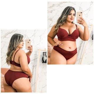 Conjunto Lingerie Plus Size Moda Intima Plus Calcinha E Suti Tamanho Especiais Shopee Brasil