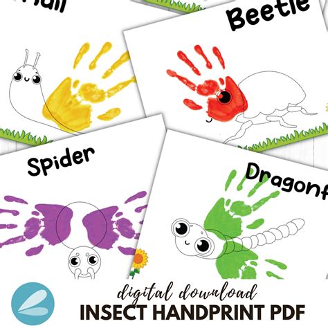 Insect Printable Handprint Art Templates Bug Handprint Art Pdf Instant