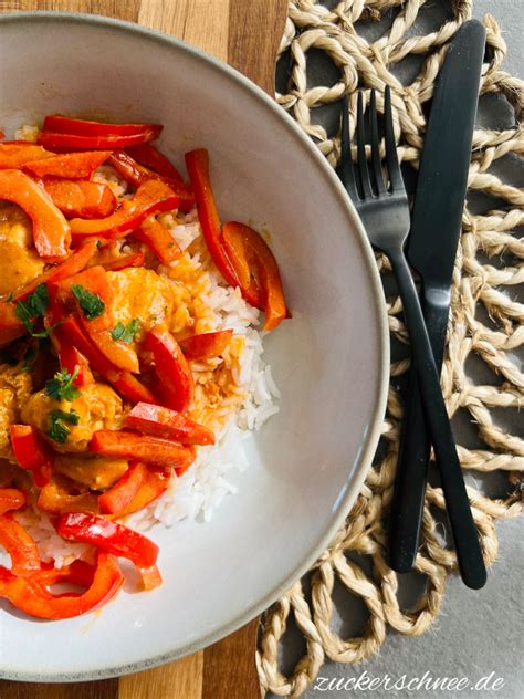 Hähnchen-Paprika-Pfanne ohne Sahne (Rezept) • Zuckerschnee.de