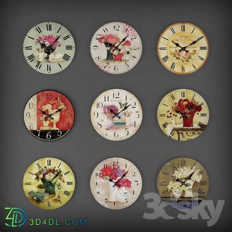 Collection Of Wall Clocks Watches Clocks D Models