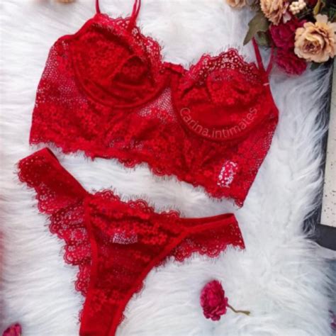 Conjunto Lingerie Cropped De Renda Calcinha Shopee Brasil