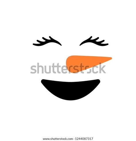 Cute Snowman Face Vector Snowman Head Vector De Stock Libre De