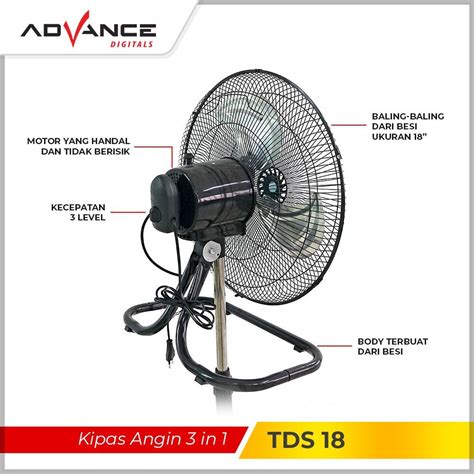 Advance Kipas Angin TDS 18 TDS18 Tornado 3 In 1 Bahan Besi Garansi