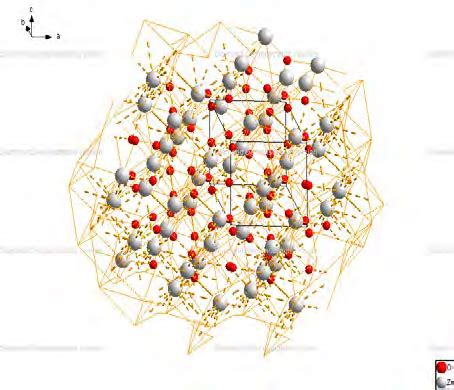 structure  monoclinic phase  zro  oxygen atoms  shown  red