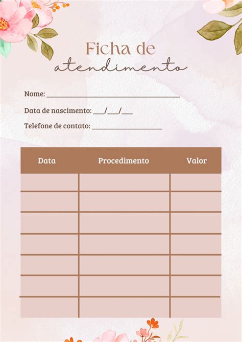 Modelos De Ficha - Modelos grátis e personalizáveis de ficha de cliente - Canva