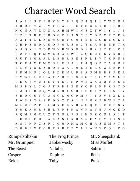 Character Word Search Wordmint