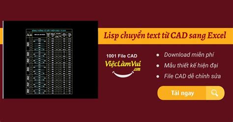 Lisp Chuy N Text T Cad Sang Excel Vieclamvui