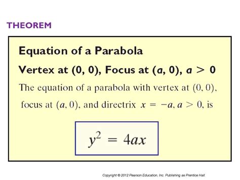 Section 7 2 The Parabola Copyright 2012 Pearson Education Inc