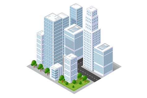 3d Isometric City Landscape Of Skyscrape Graphic By Alexzel · Creative