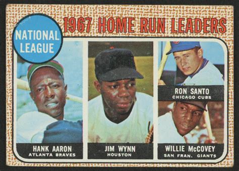 1968 Topps 5 NL Home Run Leaders Hank Aaron Jim Wynn Ron Santo