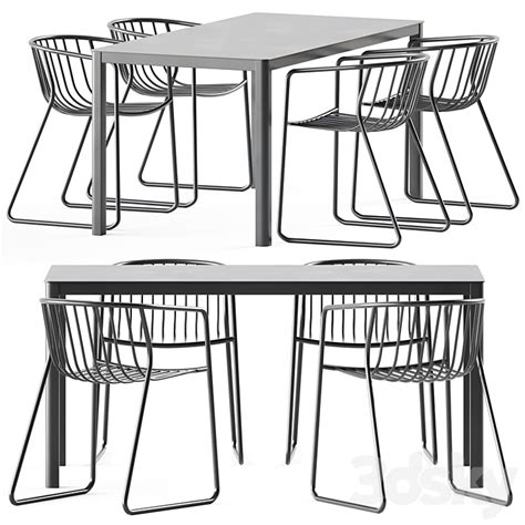 La Table And Chait Randa Nude Ar By Arrmet Table Chair 3D Model