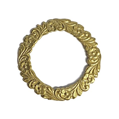 Floral Wreath Circlet Unplated Brass Raw Brass Wreath Floral Stamping Circlet Floral