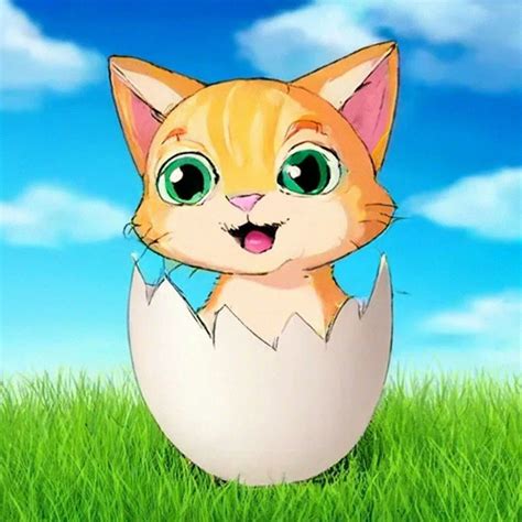 «Котёнок вылупляется из яйца , аниме…» — создано в Шедевруме