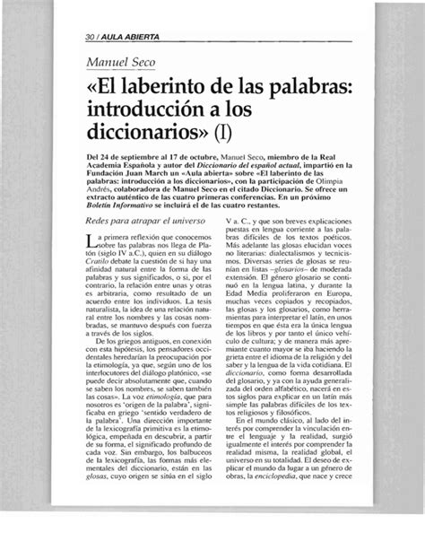 El Laberinto De Las Palabras Introducci N A Los Diccionarios