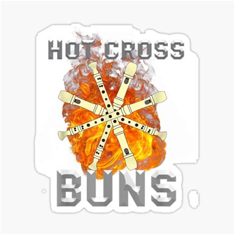 Hot Cross Buns And Recorder Musical Instrument Gift Sticker For Sale By Bigbadteesusa Redbubble