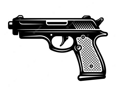 Pistola Pistola Vector Ilustración En Estilo Monocromo Detallado