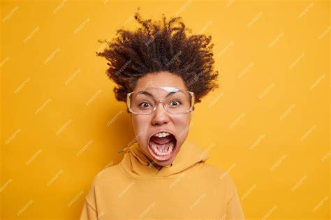 Premium Photo Emotional Outbreak Concept Crazy Shocked Dark Skinned