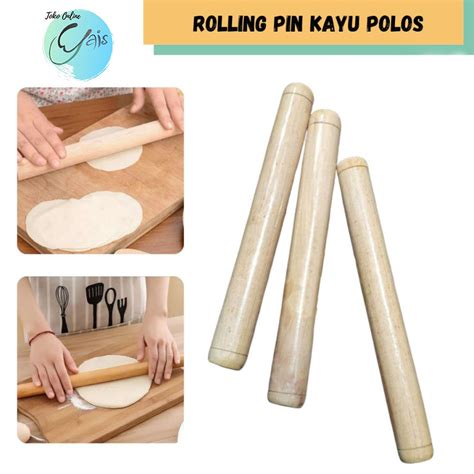 Jual Rolling Pin Kayu Panjang Cm Penggiling Adonan Gulung Dijamin