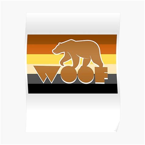 WOOFZ Brown Bear Silhouette Woof Pride Gay Flag Poster For Sale By Woofz Redbubble
