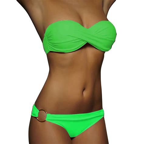 Detachable Strap High Waisted Swimsuit Wear Set Two Piece Bikini Sets Biquini Metal Ring Mujer