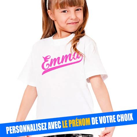 T Shirt enfant Prénom féminin personnalisé