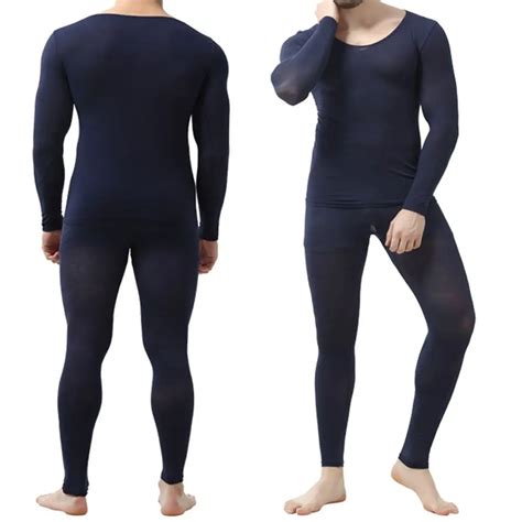 High Quality Men Autumn Winter Good Elastic Slimming Thermal Ultrathin Light Long Johns Body