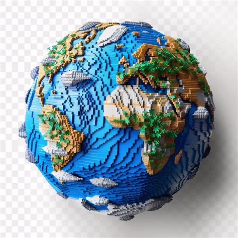 The Earth as a Lego Globe | Premium AI-generated image