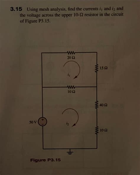 Solved 315 Using Mesh Analysis Find The Currents I1 And I2