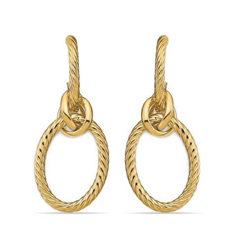 Twisted Rope Knot Dangle Earrings In K Yellow Gold