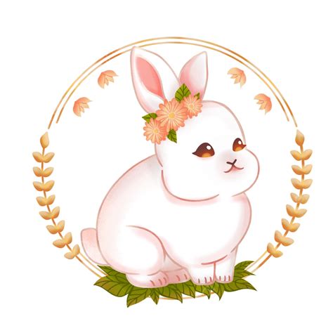 Cute Little White Rabbit Cute Illustration Bunny Little White Rabbit