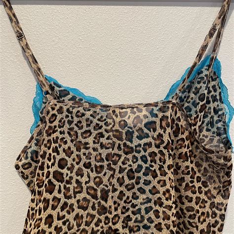 Leopard Print Lace Lingerie Top Adjustable Straps Depop