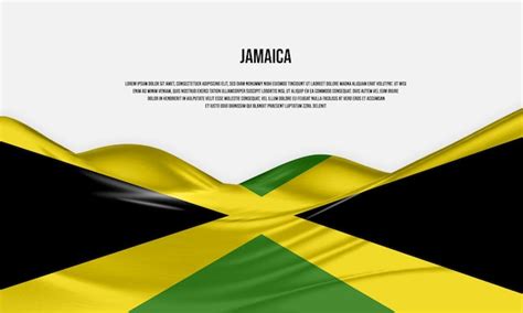 Projeto De Bandeira Da Jamaica Acenando A Bandeira Jamaicana Feita De